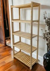 Drevený regál, 5 políc, 173 x 80 x 33 cm