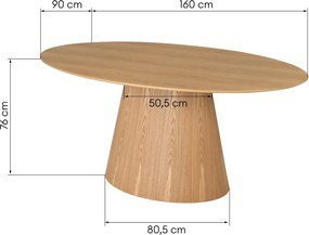 Jedálenský stôl SOLAN 160 cm dub prírodný