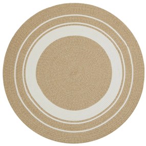 Kusový koberec Braided 105556 Creme Beige kruh – na von aj na doma, 150x150 (priemer) kruh, béžová, chodba / predsieň, Hanse Home