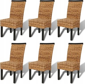 vidaXL Stolové stoličky, 6 ks, abaka a masívne mangové drevo