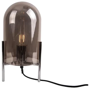 Sivá sklenená stolová lampa Leitmotiv Glass Bell