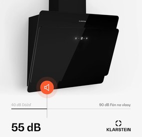 Klarstein Aurica 60, digestor, 60 cm, nástenný, 620 m³/h, LED, dotykové ovládanie, sklo, čierny