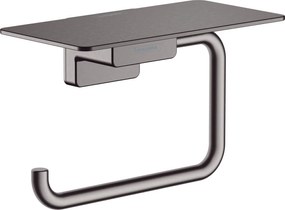 Hansgrohe AddStoris, držiak na toaletný papier s poličkou, kartáčovaný čierny chróm, HAN-41772340