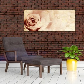Obraz - Kvet ruže pre zaľúbených (120x50 cm)