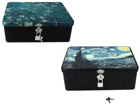Plechový kufrík s kľúčikom  17.5 x 13 x 7.5 cm Vincent van GOGH The Starry Night, CARMANI, 0447102