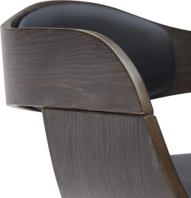 Barová stolička Kingston B - koženka, čierny rám - čierna/šedá