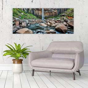 Obraz - Vodopád Svartifoss, Island (120x50 cm)