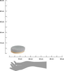 Miska na mydlo Solena, sivá/s drevenými prvkami