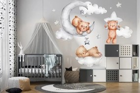 Nálepka na stenu pre deti veselé medvedíky na oblohe 100 x 200 cm