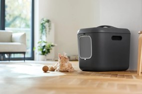 Rotho 2. kvalita - Mačacia toaleta, krytý záchod pre mačky CAT XXL - čierna