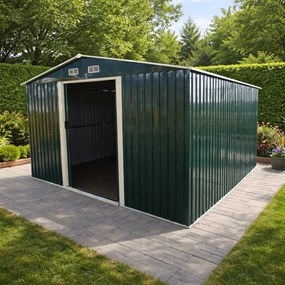 Záhradný domček BestBerg BBSH-1113GR / 13,3 m² / 342,5 x 389 x 202 cm / zelená