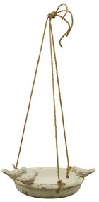 Závesné napájadlo pre vtáky Lydia, 32,5x28 cm, cement, béžová