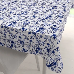 Biante Bavlnený obdĺžnikový obrus Sandra SA-639 Modré kvety na bielom 50x100 cm