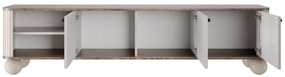 TV stolík Vespera 3D 187 cm - kašmírová / orech / čierna / kašmírové nohy