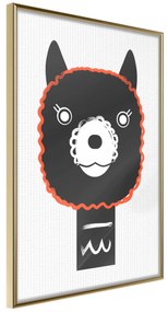 Artgeist Plagát - Decorative Alpaca [Poster] Veľkosť: 30x45, Verzia: Zlatý rám