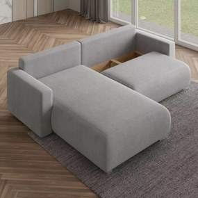 AKCIA Svetlosivá rozkladacia rohová pohovka TAFIRA, obojstranná II. akosť