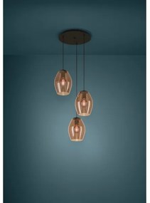 Eglo 390161 - Luster na lanku ESTANYS 3xE27/40W/230V hnedá