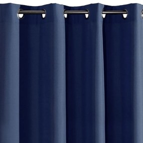 Ozdobné tmavo modré závesy so zavesením na kruhy Dĺžka: 250 cm