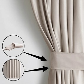 Závěs s multifunkční páskou AmeliaHome Velvet pískově béžový