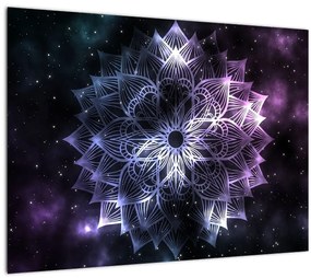 Obraz - Lotusová mandala vo vesmíre (70x50 cm)