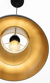 LED čierno-zlatý moderný luster Sqube