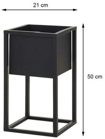 DekorStyle Kvetinový stojan TORCH 50 cm čierny