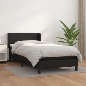 Boxspring posteľ s matracom čierna 100x200 cm umelá koža 3130703
