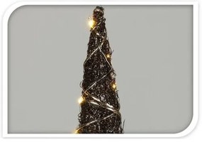 Vianočný LED kužeľ Browee tmavohnedá, 20 LED, 12 x 40 cm