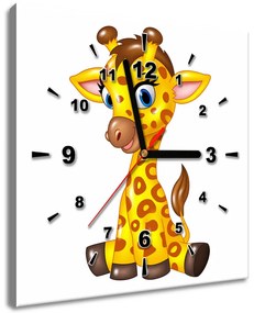 Gario Obraz s hodinami Veselá žirafa Rozmery: 40 x 40 cm