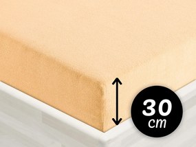 Froté napínacie prestieradlo na vysoký matrac FR-004 Marhuľové 200 x 200 - výška 30 cm