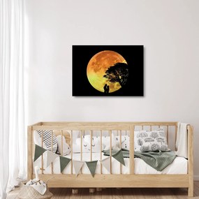 Sklenený obraz tieňov v mesačnom svetle (70x50 cm)
