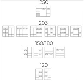 Šatníková skriňa Klasik 250, sivá