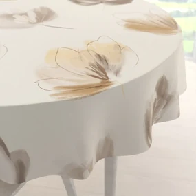 Biante Dekoračný okrúhly obrus PM-109 Akvarelové tulipány na krémovom Ø 60 cm