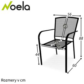 Noela Záhradná kovová stolička Lana steel ZWMC-19