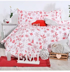 Vianočné obliečky bavlnené Winter EMI, Predĺžený set jednolôžko obsahuje 1x 140x220 + 1x 70x90