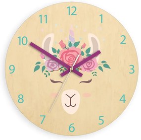 Dětské nástěnné hodiny Ami Lama 30 cm vícebarevné