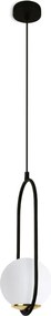 Závesné svietidlo Florence, 1x biele sklenené tienidlo, b/g, U