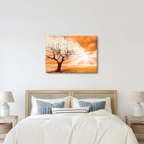 Oranžový obraz stromu (70x50 cm)