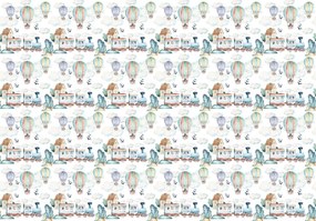Fototapeta - Choo-choo a balóny (254x184 cm)