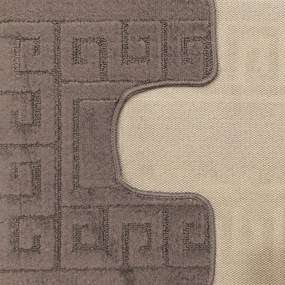 DY Kúpeľňová sada koberčekov s výrezom Montana Ethnic - tmavohnedá