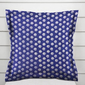 Biante Bavlnená obliečka na vankúš s lemom Sandra SA-214 Biele bodky na modrom 50 x 60 cm