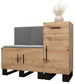 Predsieňová zostava Amanda 18 (dub artisan + tmavosivá). Vlastná spoľahlivá doprava až k Vám domov. 1086013