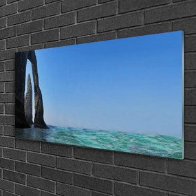 Skleneny obraz Skala more príroda 125x50 cm