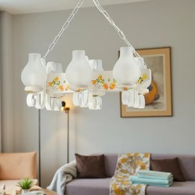 Brilagi - Závesný luster na reťazi QUEEN 6xE14/40W/230V buk/krémová