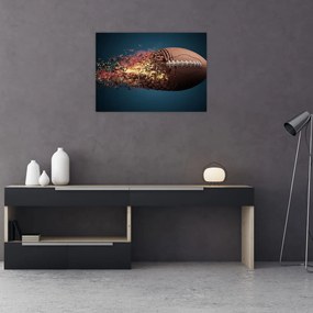 Sklenený obraz - Ragbyová lopta v akcii (70x50 cm)