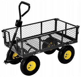 Praktický záhradný vozík 2v1 v čiernej farbe