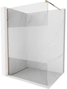 Mexen, Mexen Kioto ścianka prysznicowa Walk-in 130 x 200 cm, transparent/szron 8 mm, różowe złoto - 800-130-101-60-35