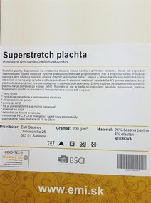 Plachta posteľná prírodná superstretch EMI: Plachta 90 (100)x200