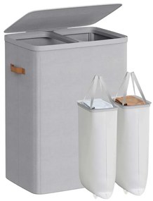 SongmicsHome Kôš na bielizeň TALIA 170l, 56x40x75cm, svetlá šedá
