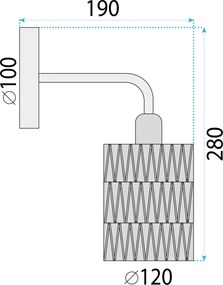 Toolight Toolight, nástenné svietidlo 1xE27 APP1623-1W, čierna-hnedá, OSW-05683